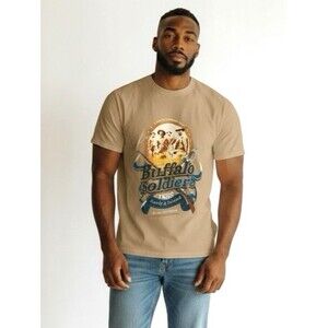 Authentic First Star Buffalo Soldiers T-Shirt 9th & 10th Cavalry 2XL Brown